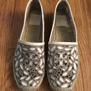 Tory Burch Abbe Lace/Crochet Espadrilles SZ 6.5